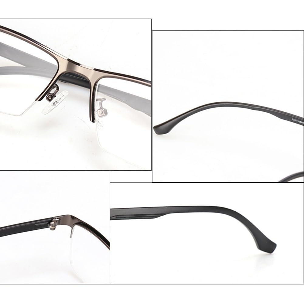 JIETIAN Gafas de Lectura fotocromáticas para Hombre, HD Asféricas Lentes de resina/UV400 Gafas de Sol Marco de Metal,Negro,+0.5