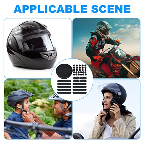 Yzpacc Motorcycle Helmet Liner Top Pad Universal Replacement Foam Pad with Adhesive Hook Loop Circles Set (Black 1 Set)