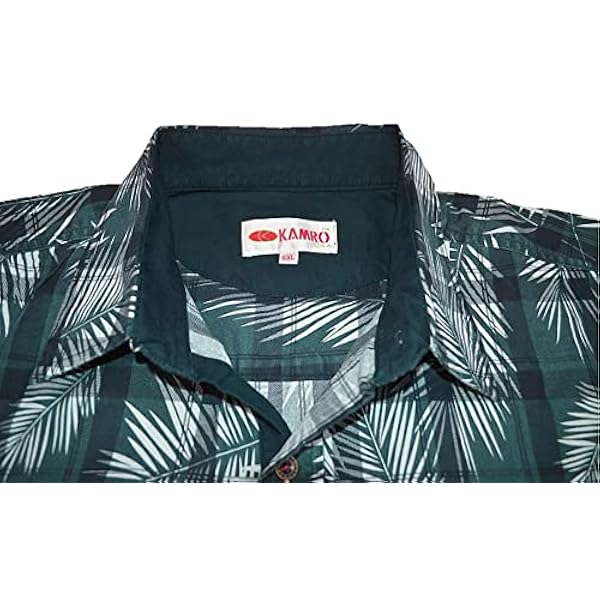 KAMRO Oversized herenhemd groen/wit 4XL-8XL