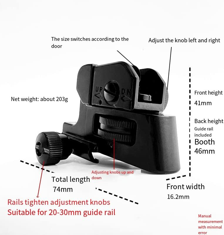 Low Rear Sight,Iron Sights,Two Aperture Sight for Close and Precision Targets,Suitable for Mounting On Picatinny Rail
