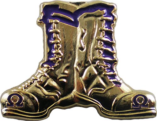 Omega Psi/Ψ Phi Gold Boots Lapel Pin [Gold - 1.25