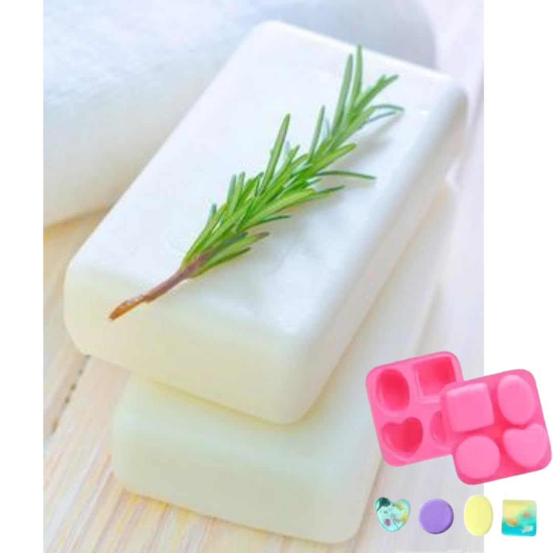 Gentle Milk shea Butter soap Base 1kg Pack with 1 Silicone soap Mould Easy melt and Pour soap Base for Home or Gifting Purposes