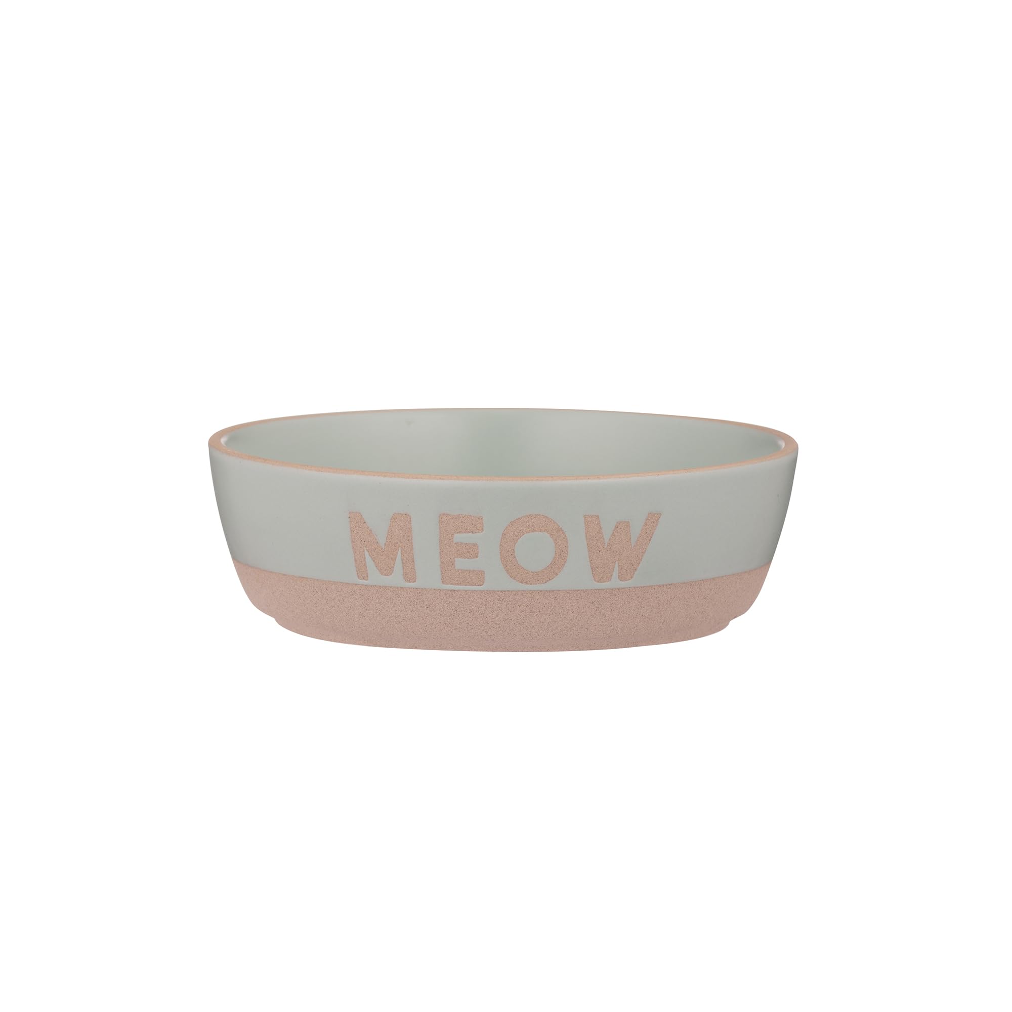 Mason Cash Pets Meow Cat Bowls | 300ml Capacity | 13cm Stoneware Pet Bowls with Wax Resist Finish & Angled Design