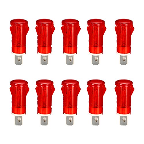 Image of sourcing map Neon Indicator Lights 220V, Dash Bulbs MDX-11A Red, 10mm 2/5" Push-In Mount, 10Pcs