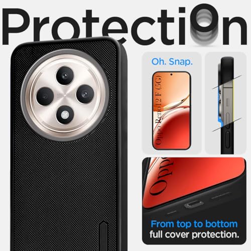 Image of Jkobi Back Cover Case for Oppo Reno 12F 5G (Textured Grip Design | Camera Protetion | Slim and Light Weight | Soft Touch and Feel | Black)