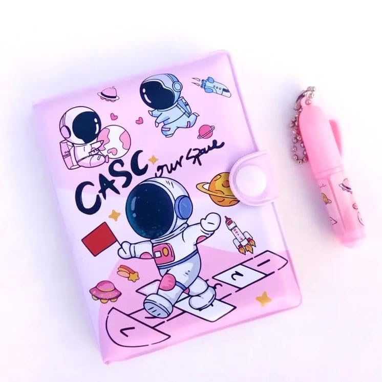 Image of AK Store Cartoon Pocket Diary with Pen, Writing Notebook for Kids Boys Girls, Cartoon Stationery Set for Students Children Birthday Return Gift (Astronaut)