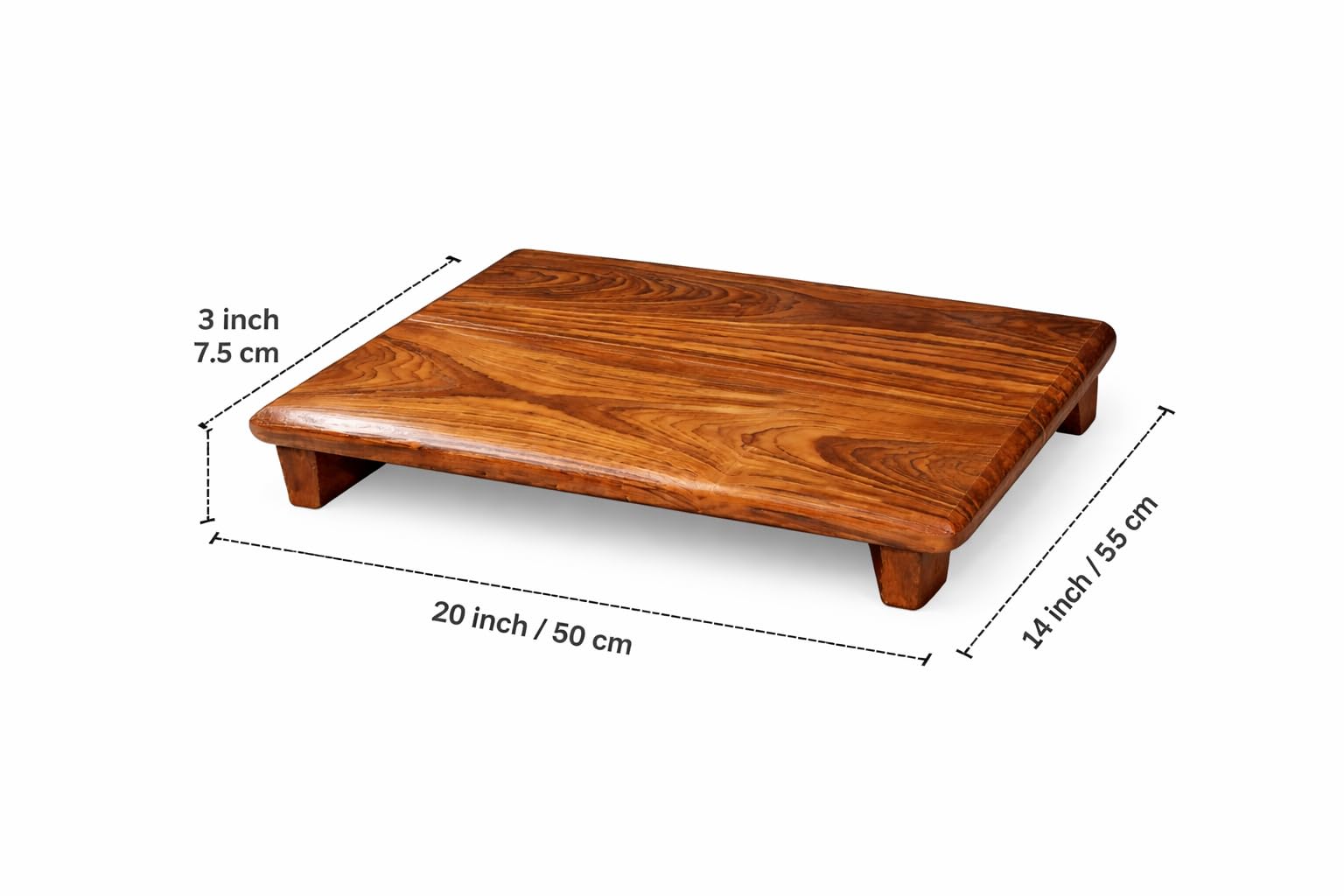 Teak Wood Pooja Asana - Traditional Indian Chowki -4