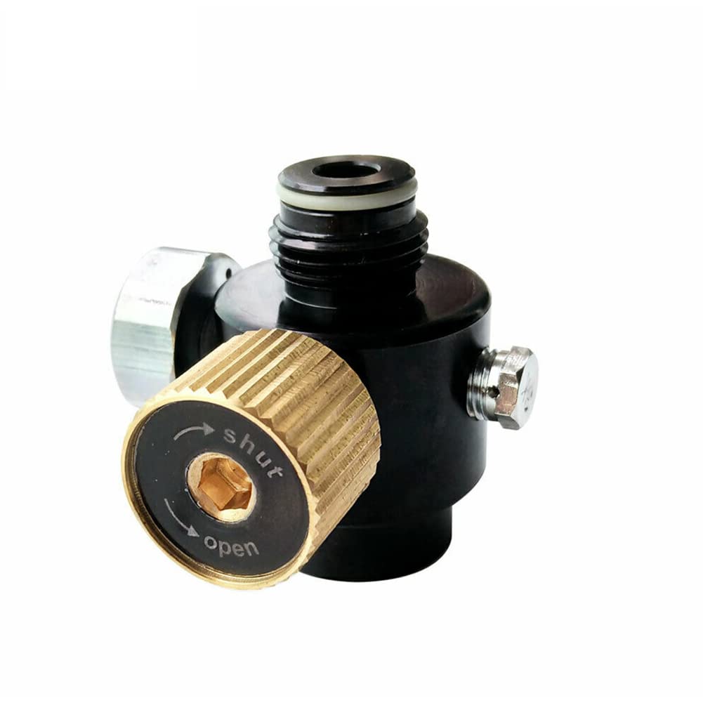 RANRAO PCP-Gastank-Zylinderregler, Einstellbarer Druck 0–2800 psi mit HPA-Tankstiftventil, 4500 psi/300 bar, 5/8-18UNF oder x 1,5-Gewinde