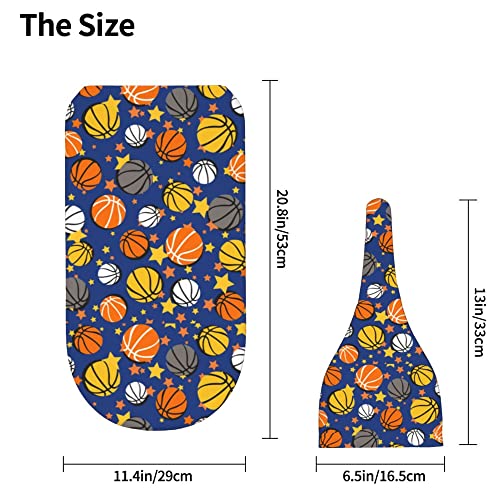 Image of Basketball Newborn Swaddle Blankets with Hat Sets Newborn Receiving Blanket for Boy Girl Swaddle Sack Shower Infant Gift