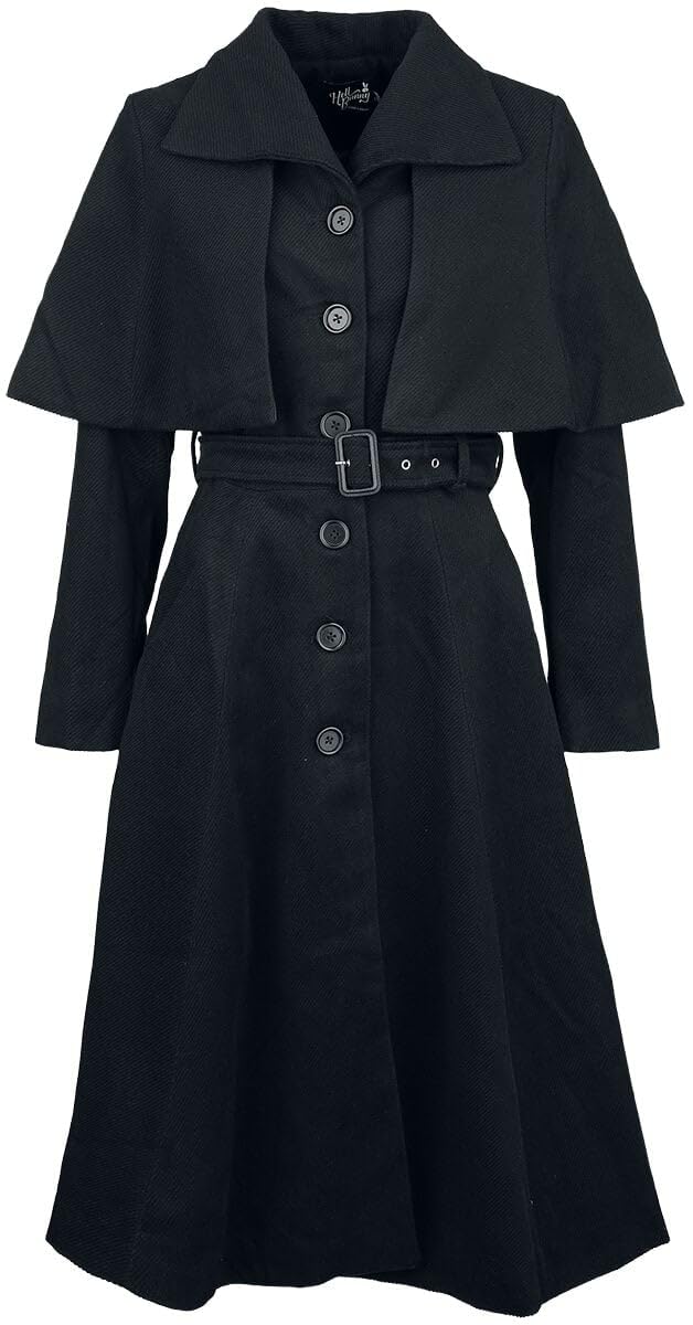 Hell Bunny Ingrid Coat Frauen Mantel schwarz Gothic
