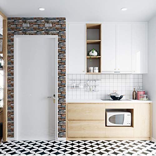 Image of DWELLSINDIA Old Stone Bricks Self Adhesive Peel and Stick PVC Wallpaper Waterproof, Scratch Resistant, Laminated (41CM X 244CM, Multicolor, Matt)