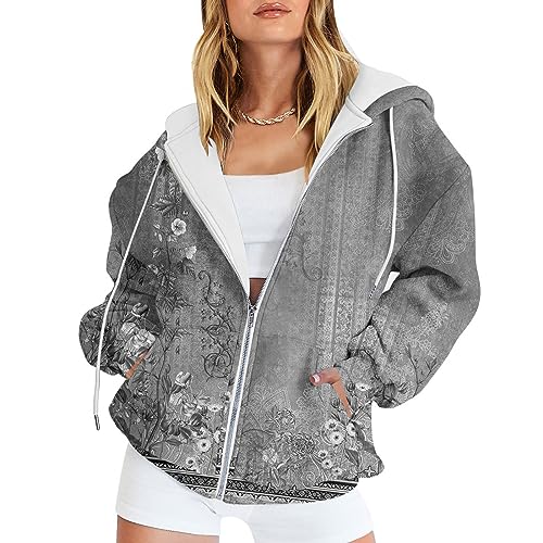 Amikadom Moletom feminino de manga comprida com capuz térmico para outono de inverno com capuz simpl