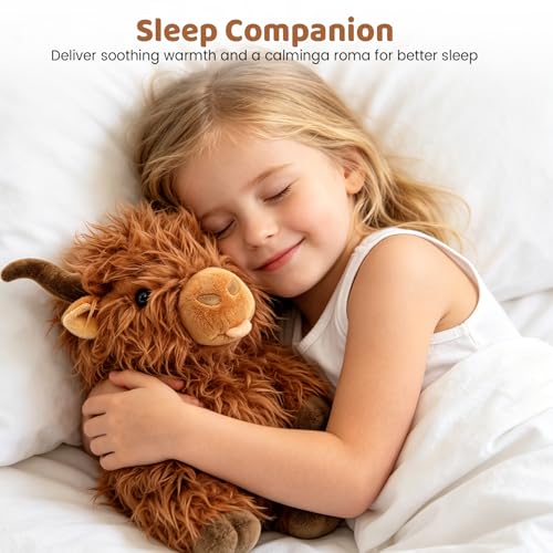 Image of Highland Cow Stuffed Animal - 15 inch Large Highland Cow Plush, Farm Animal Cattle Plush Decor Gifts for Kids