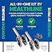 Healthline Heavy Duty Bariatric Walker Wheels – 5” Double Wheel Pair with 2 Glide Tips – Universal Replacement Kit for Standard and Folding Walkers – Sturdy Rubber Wheels, Up to 450 lbs Capacity