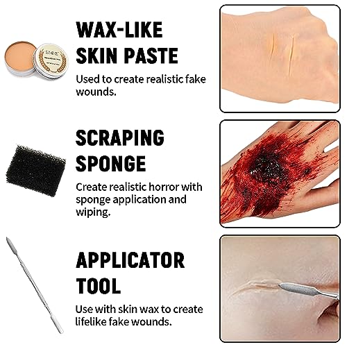 6-Pieces-Scar-Wax-SFX-Makeup-Kit-with-Fake-Blood-Spray-Coagulated-Blood-Gel-Sponge-Spatula-Tool-Halloween-Special-Effects-Wound-Modeling-SFX-Stage-Fancy-Dress-Up-Cosplay-Kit