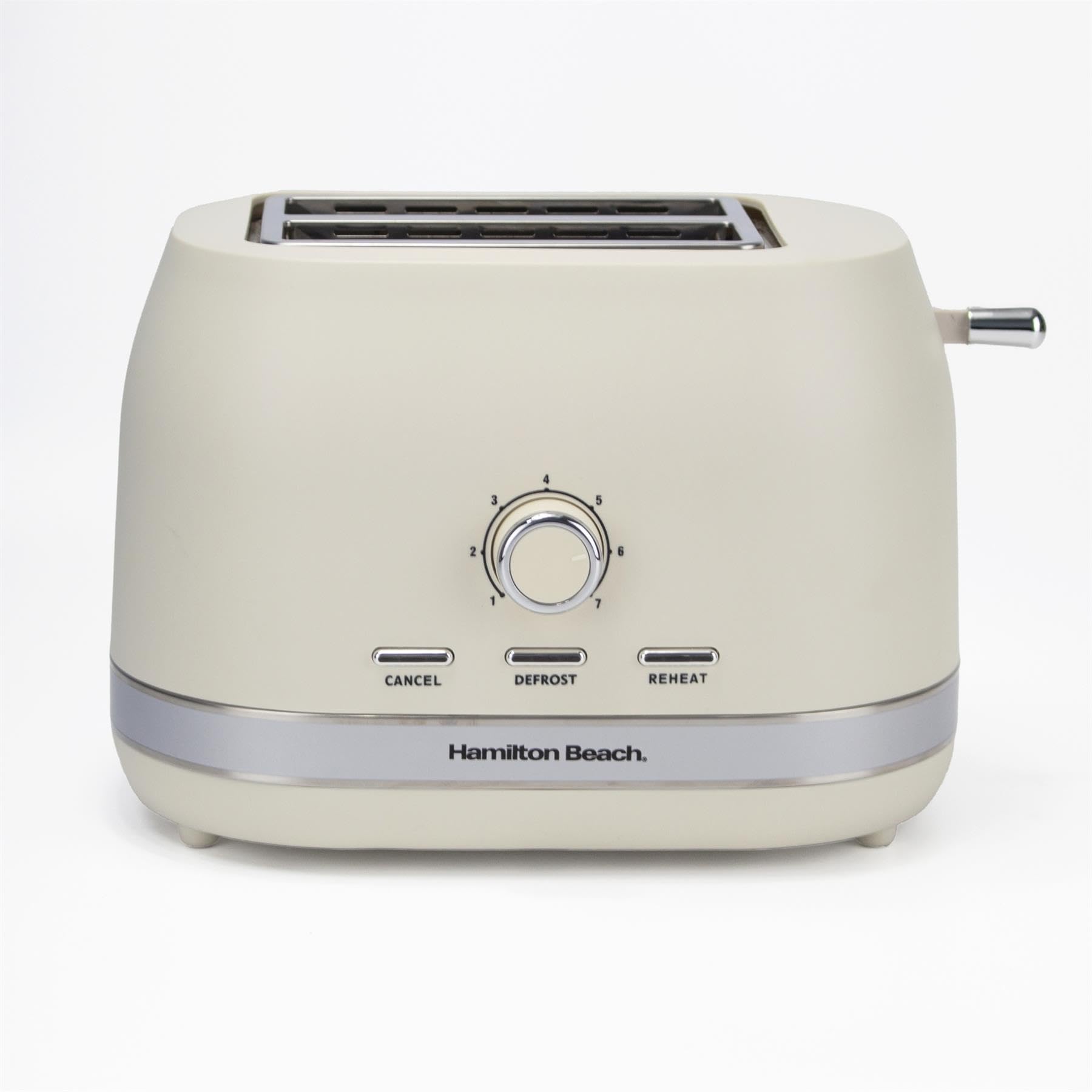 Hamilton Beach Toaster, 2 Slice, Ella, 800W, Wide Slots, 7 Variable Browning Levels, Defrost, Cancel & Reheat Settings, Removable Crumb Tray, Integrated Cord Storage, Matte Latte - HBT1322MC