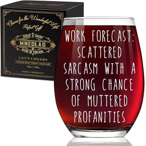 Work Forecast Wine Glass & Men - 'Scattered Sarcasm