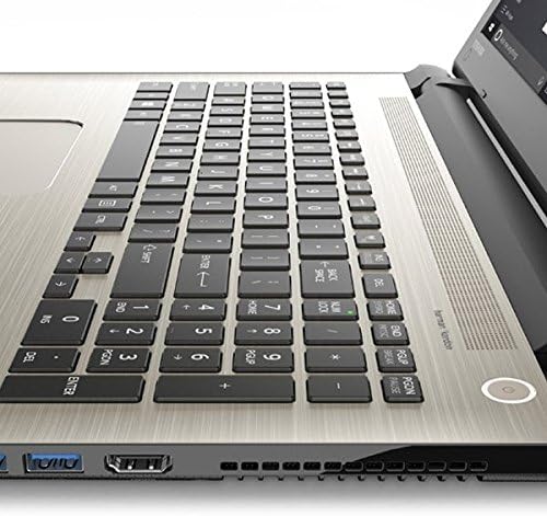 Close-up of Toshiba Satellite S55 keyboard and touchpad
