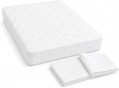 Simmering Waterproof Mattress Protector and pillow cases Set Queen 160x200cm (Queen)
