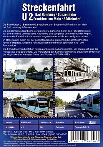 U 2 Frankfurt Streckenfahrt documental cabview tren alemán en DVD 3