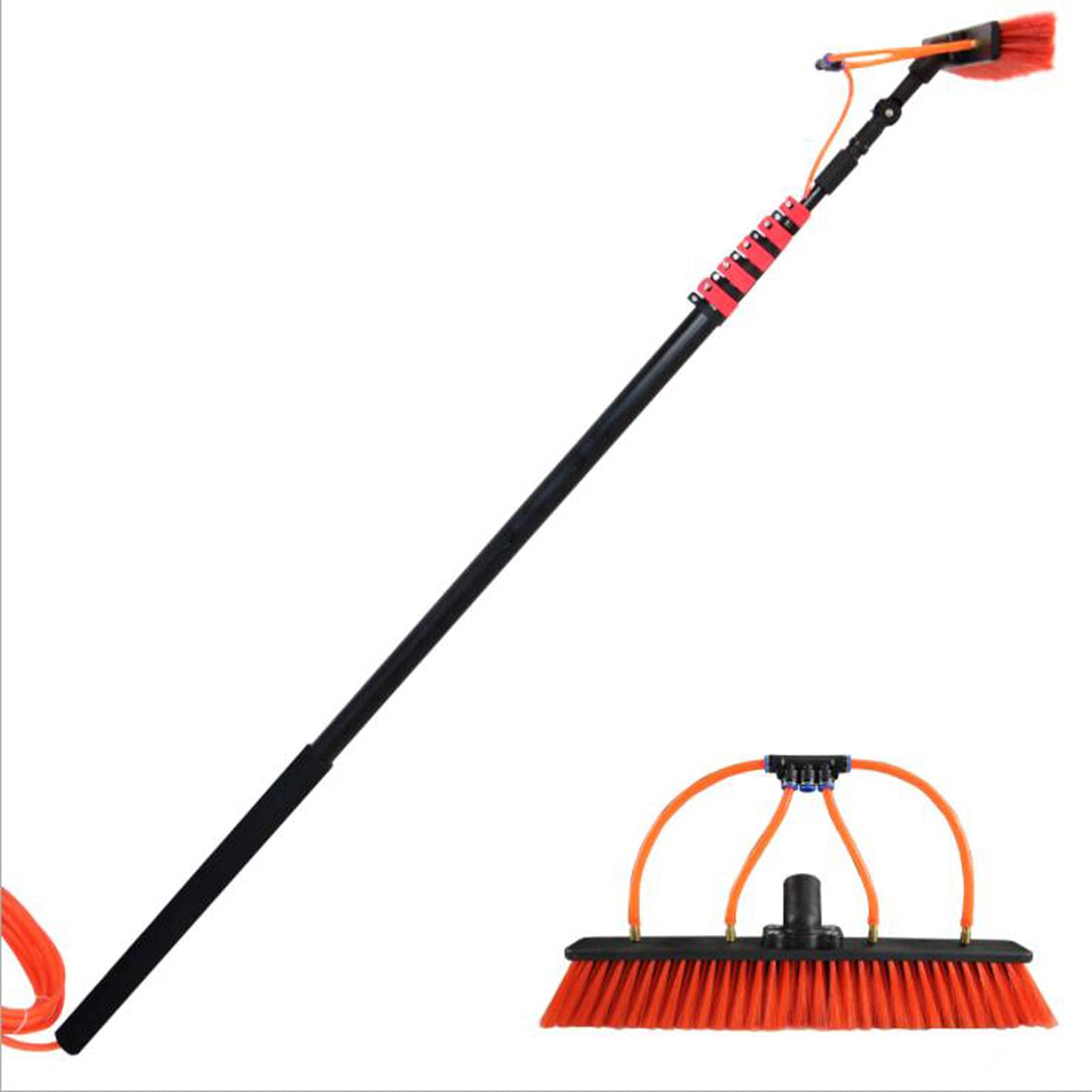 Aioneer Window Cleaning Brush Commercial Window Cleaning Kit Pole Water Fed Pole Kit Water Fed Brush Water Fed Cleaning System Solar Panel Cleaning Brush/9M/30Ft