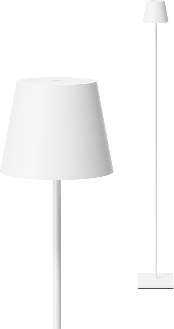 SIGOR SIGOR Nuindie - Dimmable LED Battery Floor Lamp for Indoors and Outdoors, Rechargeable, 24 Hour Light Duration, White