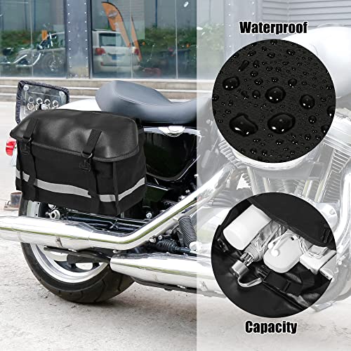 Par de alforjas laterales para moto Motoforti nylon negro miniatura 4