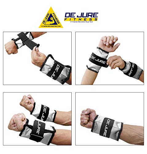 Image of De Jure Fitness Adjustable Ankle & Wrist Weights Pair (0.5KG x 2) for Men & Women | Strength Training, Walking, Running, Workout, Yoga | Comfortable, Durable | Grey - 1KG