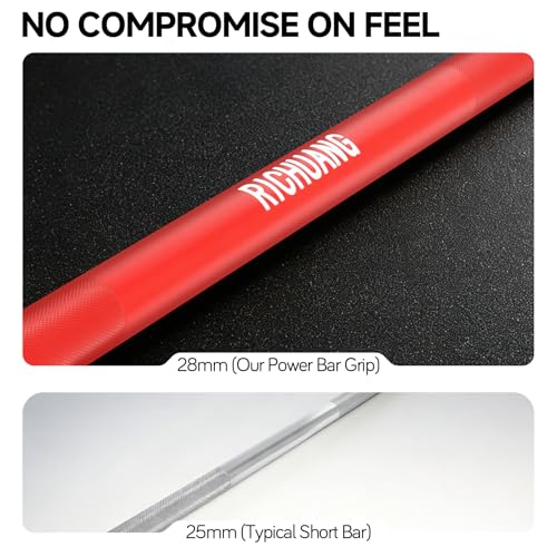 RICHUANG 4FT Olympic Barbell 10kg – 2" Short Bar for Home Gym, Red by RICHUANG - Image 7
