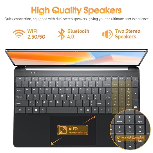 Image of 15.6 Inch Laptop, 8GB DDR4 512GB SSD Laptops Computer with Intel Core i3 Processor (up to 2.4 GHz), Webcam, Mini HDMI, USB3.0, WiFi, 7000mAh, Type-C