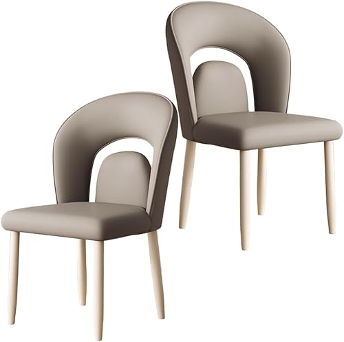 Miniatura 12 de YVYKFZD Leather Dining Chairs, Kitchen Chairs Set with Curved Back, Upholstered Dining Room Chair, Armless Comfy Side Chair, for Living Room,