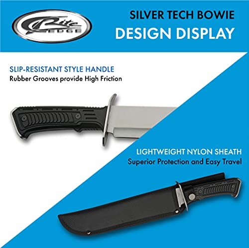 SZCO Supplies Faca para sobrevivência ao ar livre Silver Tech Bowie Blade de 38 cm, 211515-SL