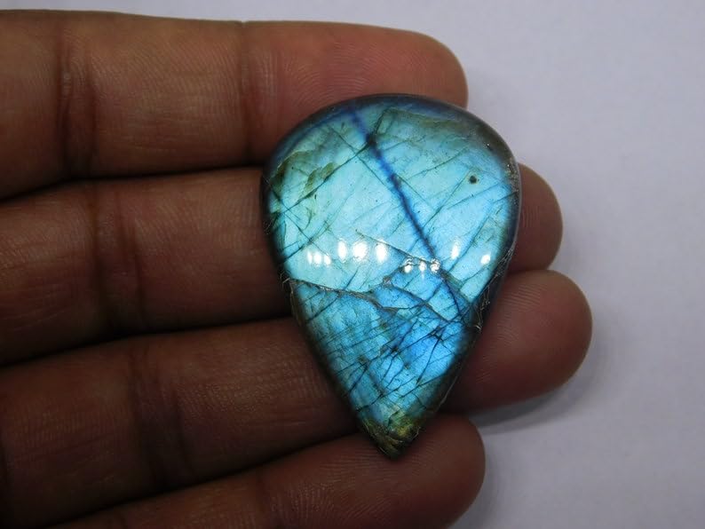Larimar cabochon en vrac 24x16x9mm pour création bijoux DIY bague collier et pendentif gemme