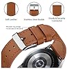 Leather Straps for Samsung Galaxy Watch 7/6/5/4 40mm 44mm Watch 5 Pro 45mm/Watch 6 Classic 43mm 47mm/Watch 4 Classic 42mm 46mm/Watch FE 40mm/Watch 3 41mm/Watch Active 2 (Brown) #3