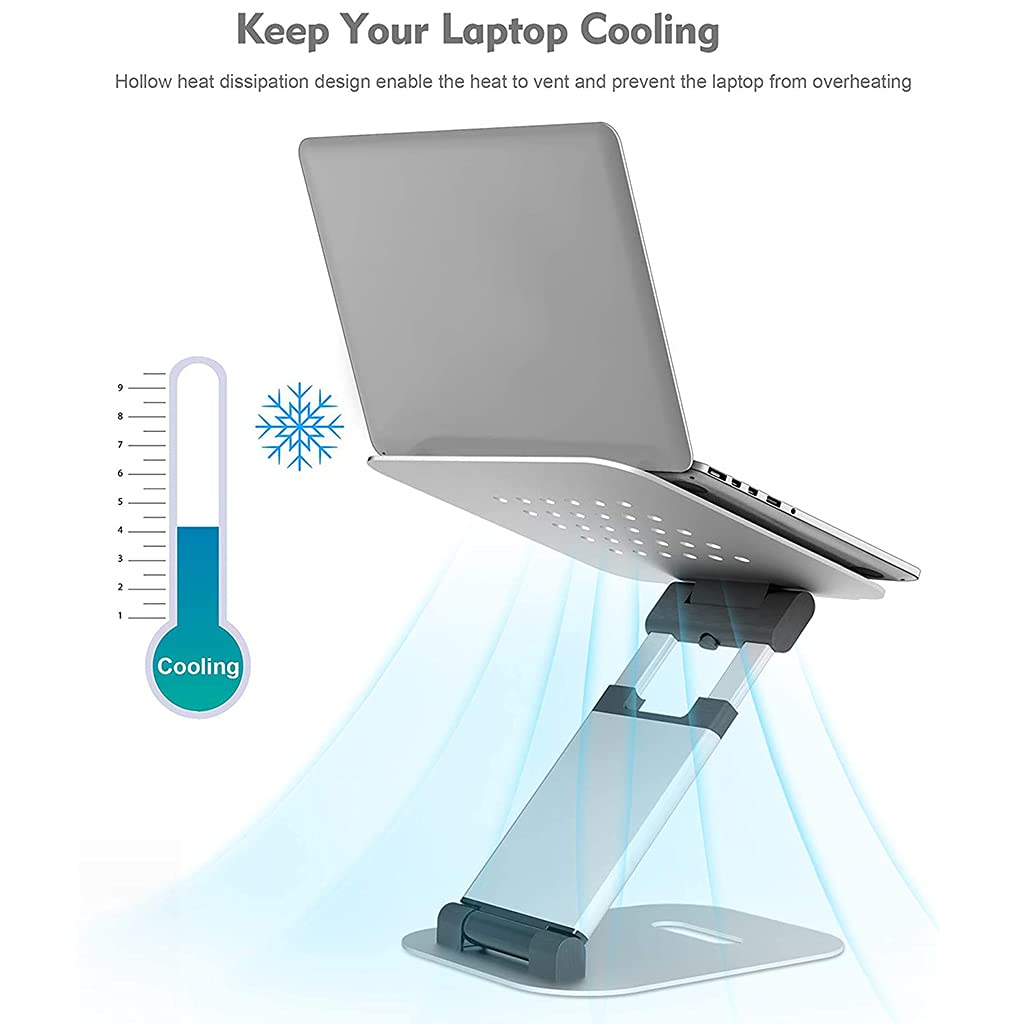 Aluminium Desktop Tablet Ständer, kühlend, rutschfest, Notebook, Verstellbarer Kühl für 11–17 Zoll Notebook Laptops