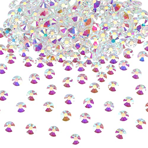 Image of Jollin Crystal Flatback Rhinestones for Crafts 2.4mm SS8, Transparent AB | Glue Fix, 2880pcs Glass Rhinestones for Bedazzling, Clothes, Tumblers, Nail Art, Shoes, Bags, Caps & Accessories Decoration