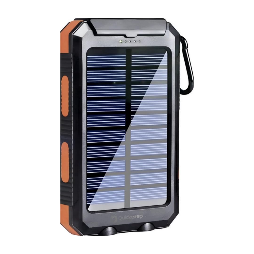 Power Bank Solar 20000 mAh - Caricatore portatile 3 in 1 impermeabile e resistente - Ricarica rapida USB e USB-C con torcia - Batteria esterna per iPhone, Samsung - Camping, Outdoor e Emergenze
