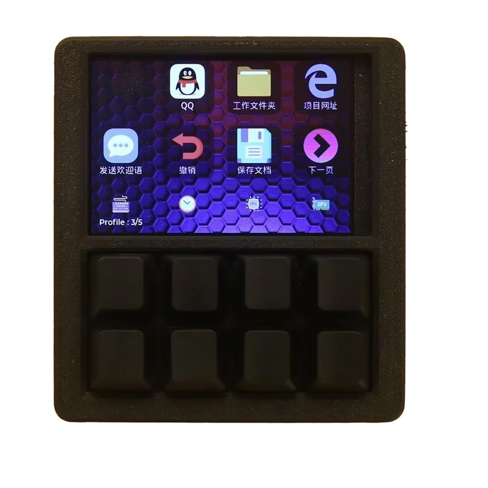Clavier macro programmable à 8 touches avec écran LCD 3.5 pour vos raccourcis PC - 8