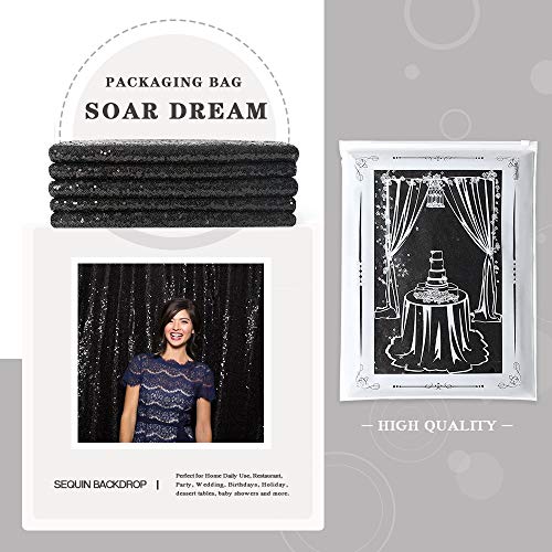 Black Backdrop Curtains For Parties 2 Panels 2Ftx8Ft Sequin Birthday Backdrop Seamless Photography Background Halloween Decoration #TOP6