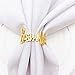Napkin Rings- 6 Pcs Bismillah Letter Metal Napkin Ring Set Alphabet Napkin Buckles Holder Table Decor for Wedding, Party, Ramadan, Banquet (Gold)