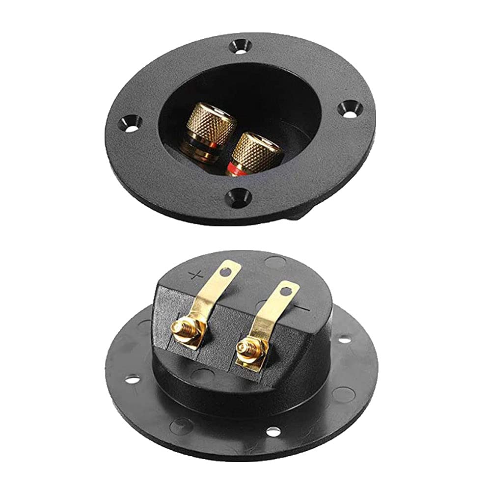 2 Pcs 2 Way Speaker Box Terminal Plastic Subwoofer Binding Post Round Stereo Binding Post