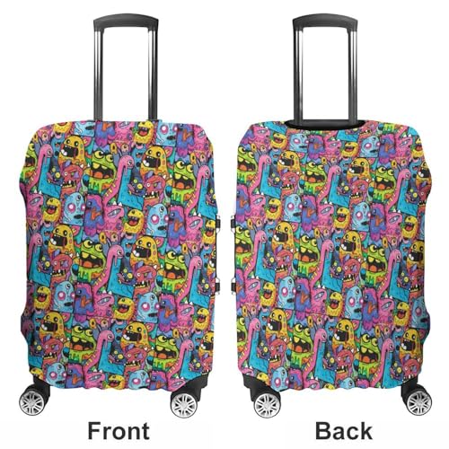 Graffiti Style Pattern Luggage Cover Protector Anti-Scratch Suitcase Cover Washable Luggage Covers Fits 19-21 Inch Luggage3