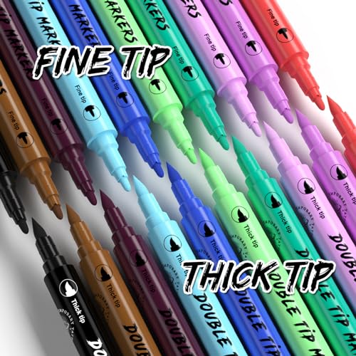 PFARRER Temporary Tattoo Markers for Skin 10 Body Markers for Kids and Adults Dual-End Tattoo Pens with Bold and Fine Lines safty ink ZYH2312111 - Image 2