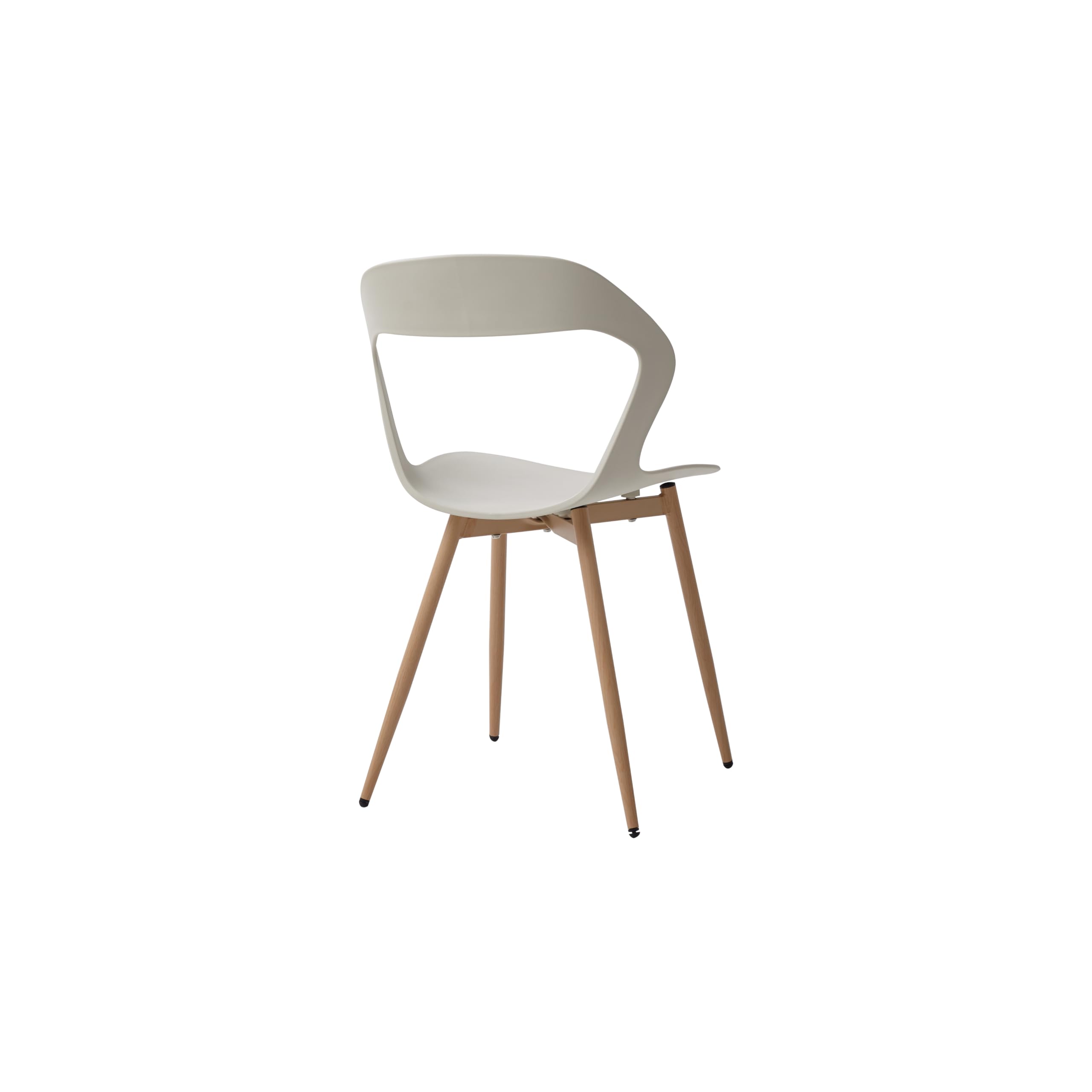 GrandCA HOME 4er-Set Esszimmerstühle oder Bürostuhl mit Metallbeinen, Küchenstühle für Wohnzimmer, Esszimmer, Besprechungszimmer,Beige+Eiche