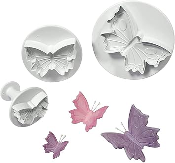 EXCEL ENTERPRISES Butterfly Plunger Cutter (Set of 3), Fondant Cutters, Fondant Cutters Set Tools Fondant Cake Cutter Mould