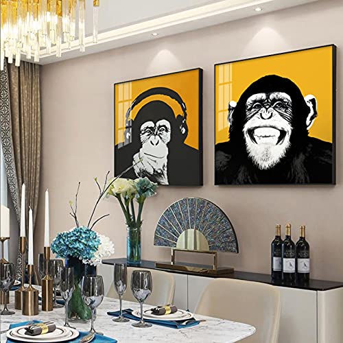 Photos singe humour art abstrait pour égayer un salon contemporain 50x50cm