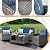 Shintenchi 4 Piece Patio Furniture Set, Outdoor Rattan Conversation Set with Coffee Table, Outside Wicker Sectional Sofa Couch with Cushion, Gray and Blue