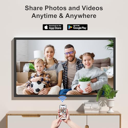 32-inch Digital Photo Frame Large-Picture-Frame - FHD IPS, Dual-WiFi, Remote Control, Smarthphone Sync Screen, Load Photo from Phone via APP Email, Free Cloud,Wall Mounted for Photo Gallery Home Decor by FULLJA - Image 3