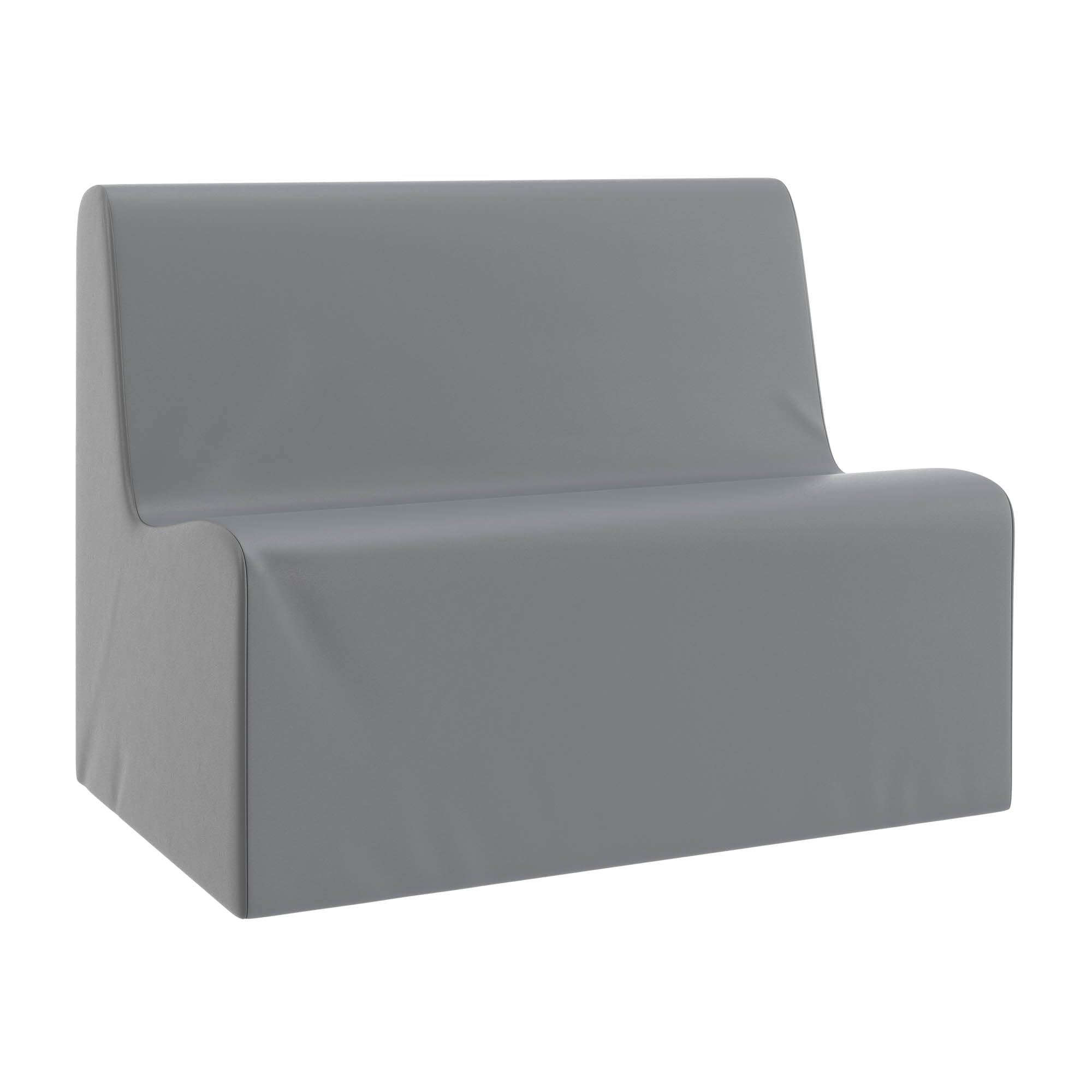 Children's Factory Large Contour Sofa, Mix-and-Match Kids Chairs, Sofas, Corner Ottomans and Cubes, Foam-Filled and Water-Resistant, Flexible Seating for Classroom Elementary, Gray Kids Couch