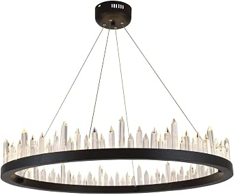 Elegant Lighting Malta 40 Light Satin Dark Grey Chandelier Clear Royal Cut Crystal